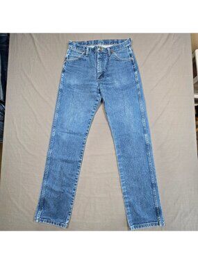 Wrangler Mens 13MWZPW Jeans Sz 31x34 Denim Blue Straight Fit Casual 100% Cotton